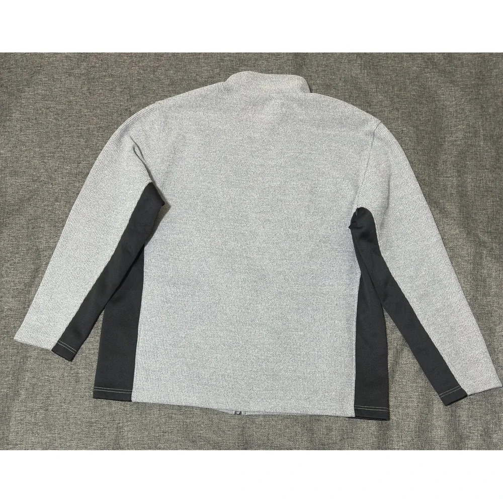 IZOD Mens XL Full Zip Fleece Jacket Gray Advantage Performance Natural Stretch
